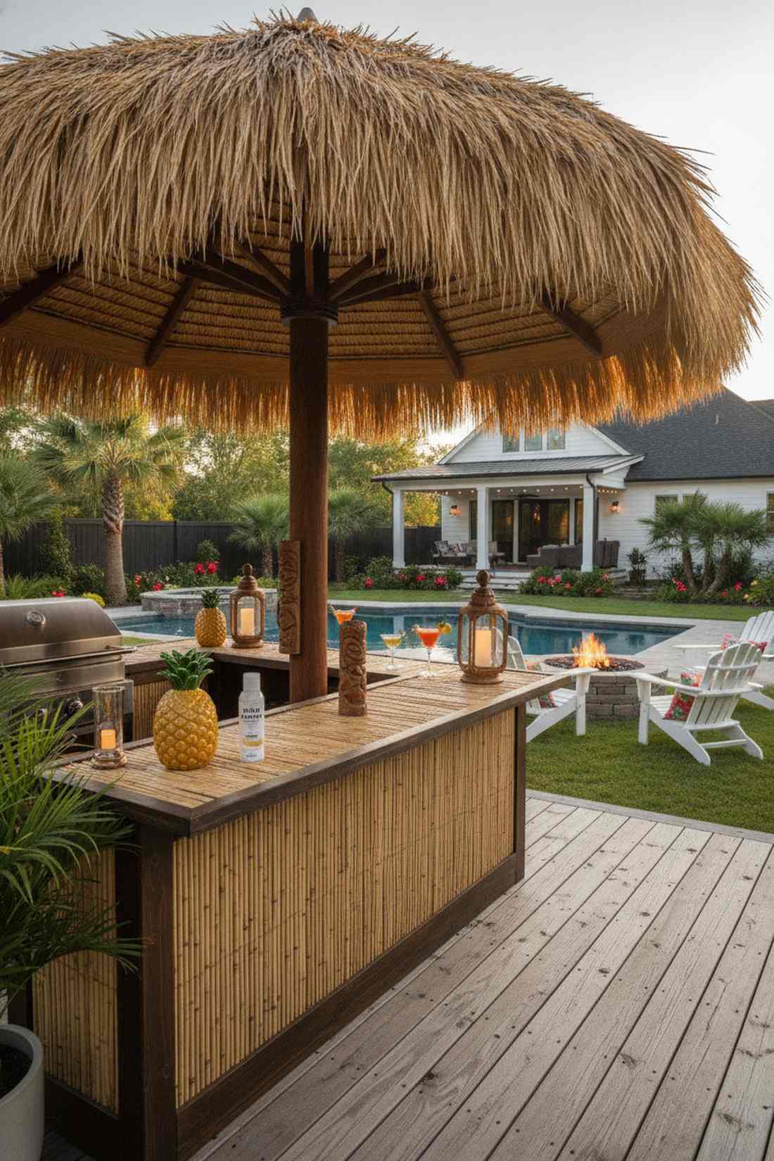 thatched tiki bar style
