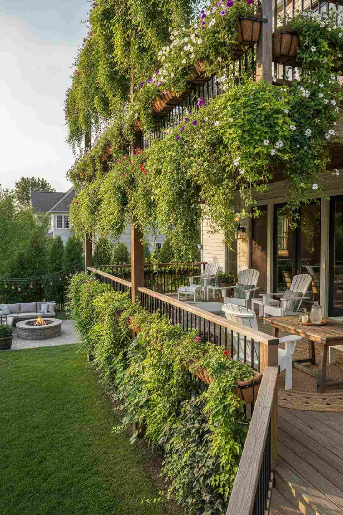 tiered railing cascade
