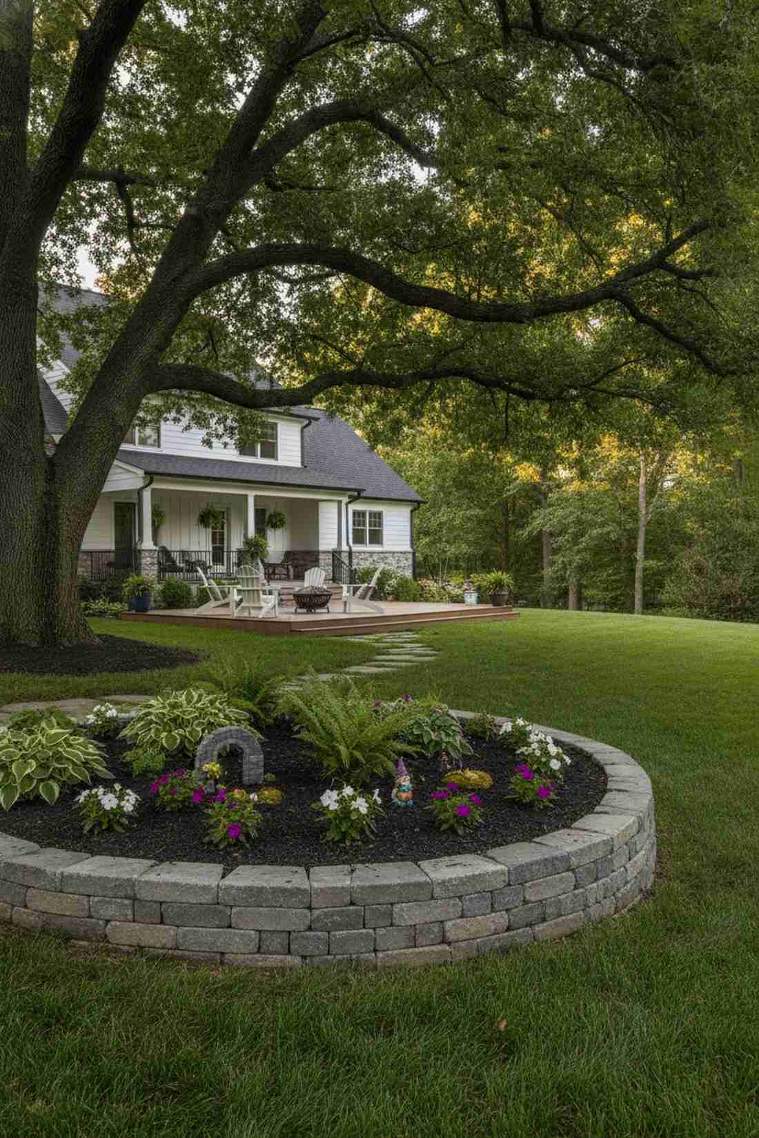tree base raised flower circle