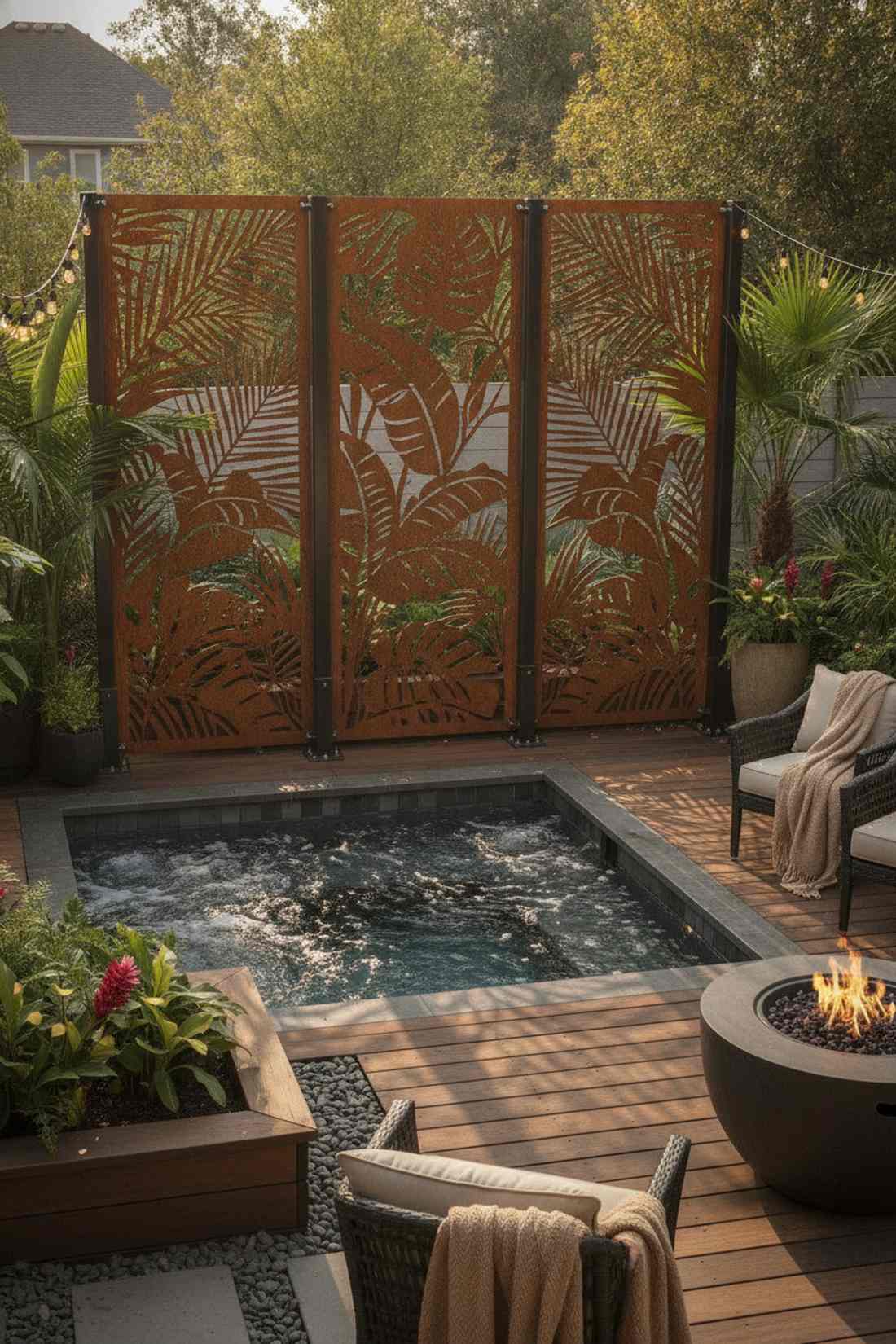 tropical cutout steel panels