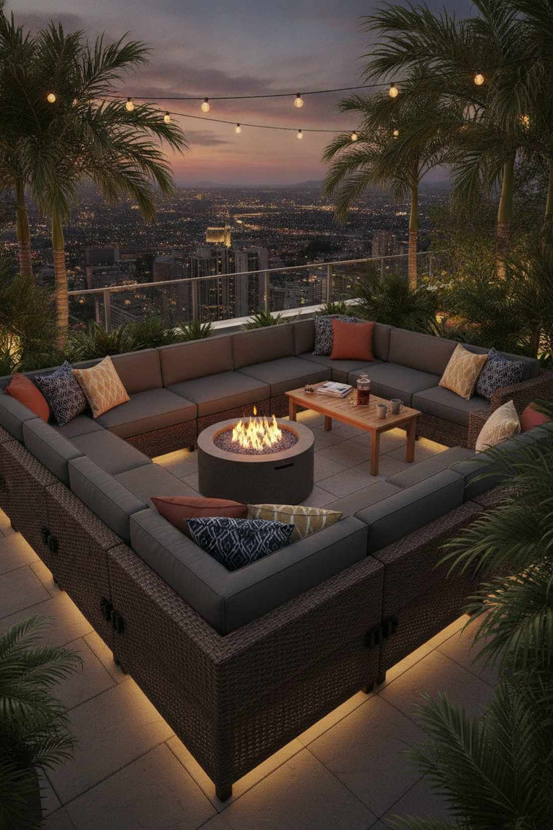u shaped sectional arrangement
