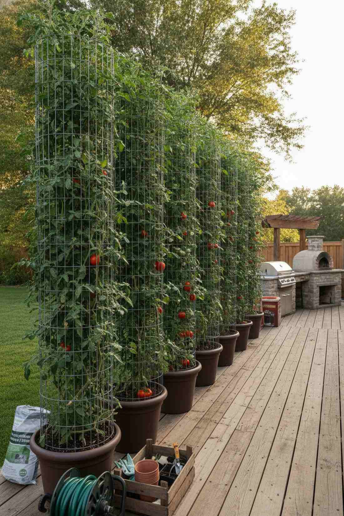 vertical tomato cage columns