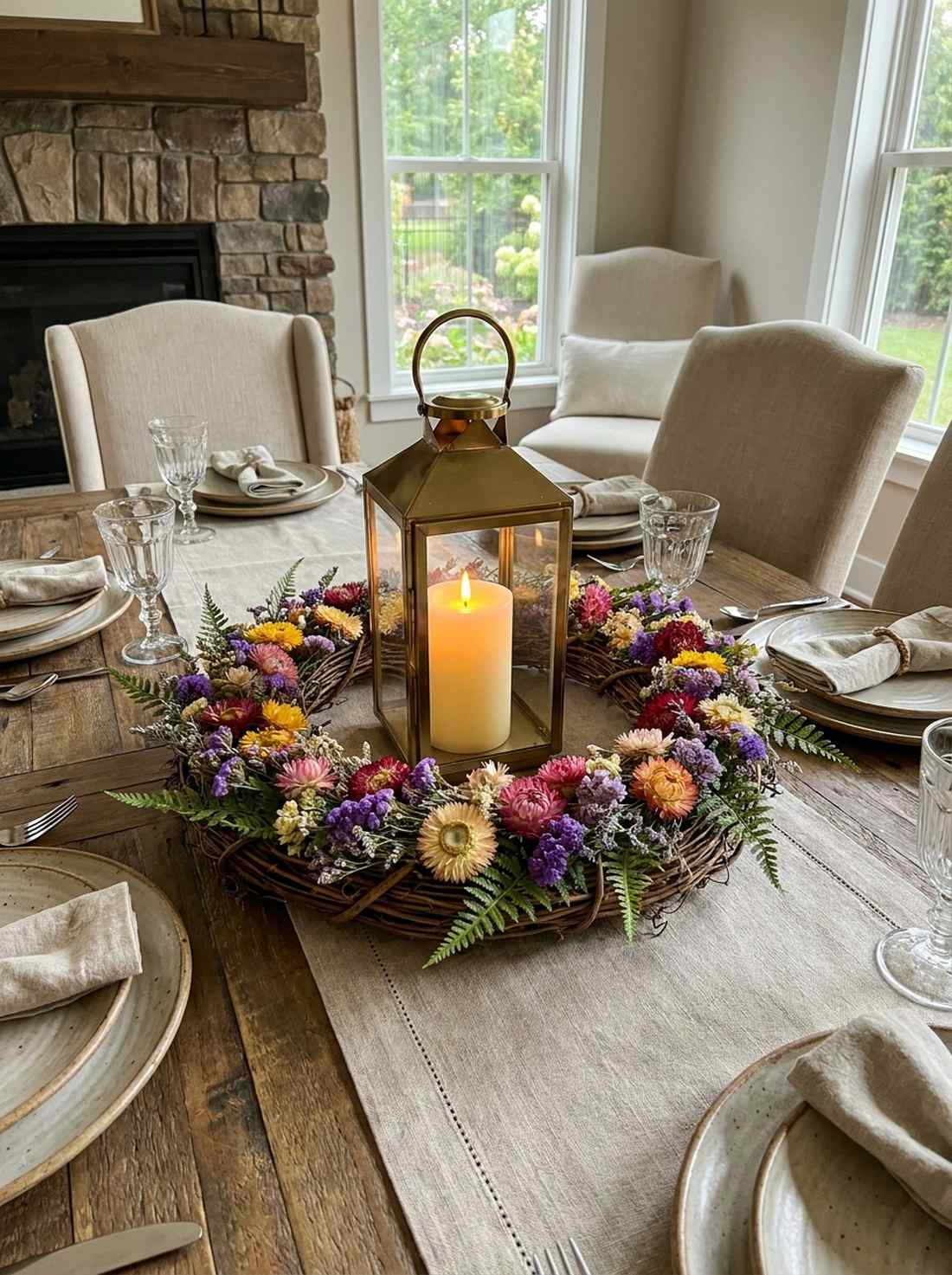 wildflower crown centerpiece rings