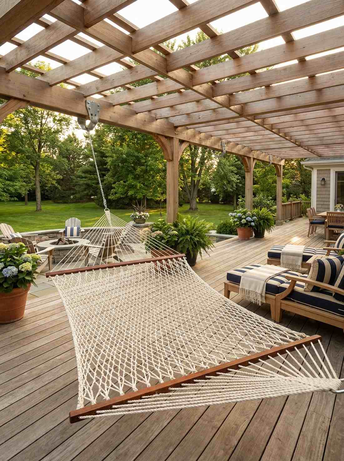 woven rope hammock with spreader bar