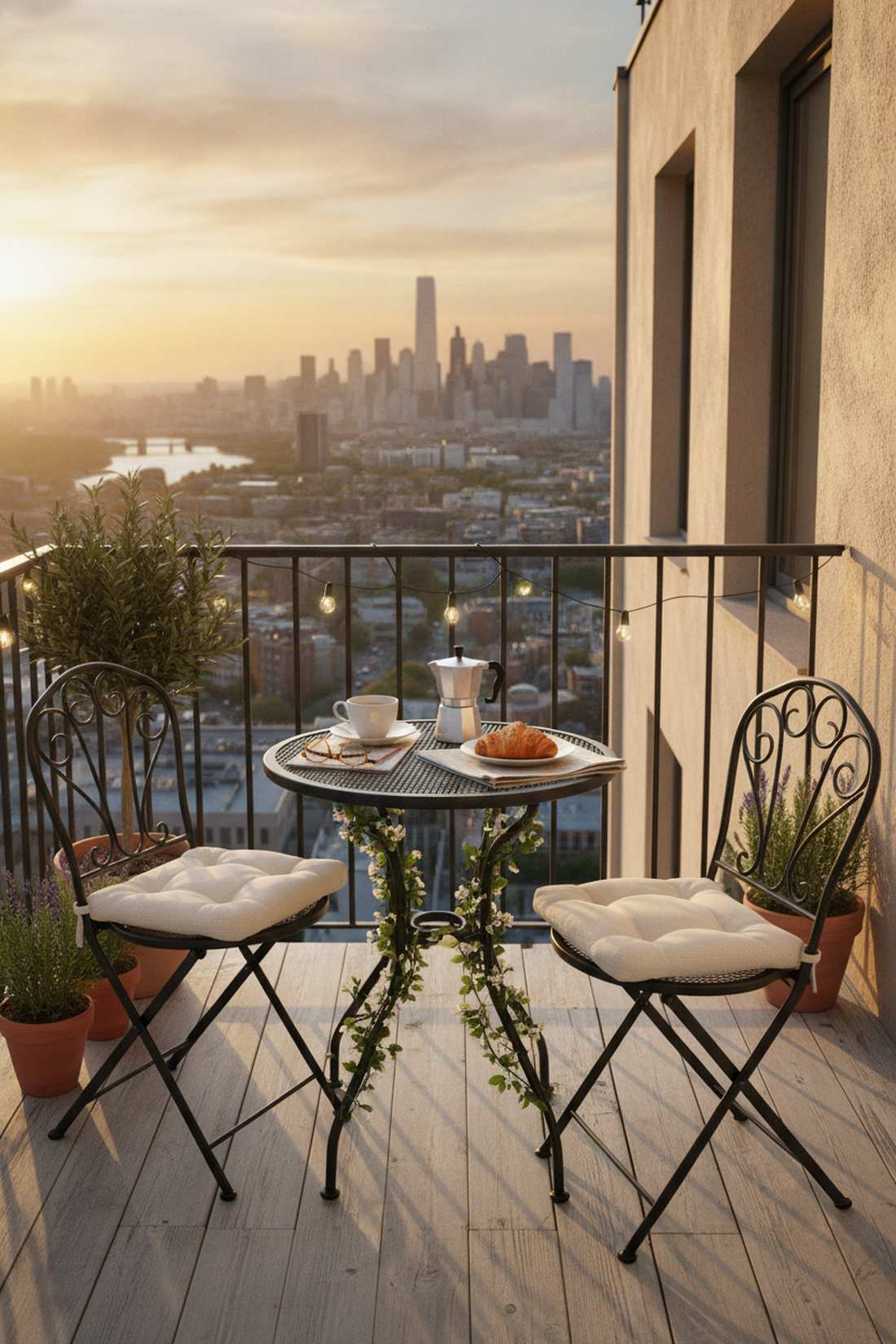 bistro set with fold flat chairs