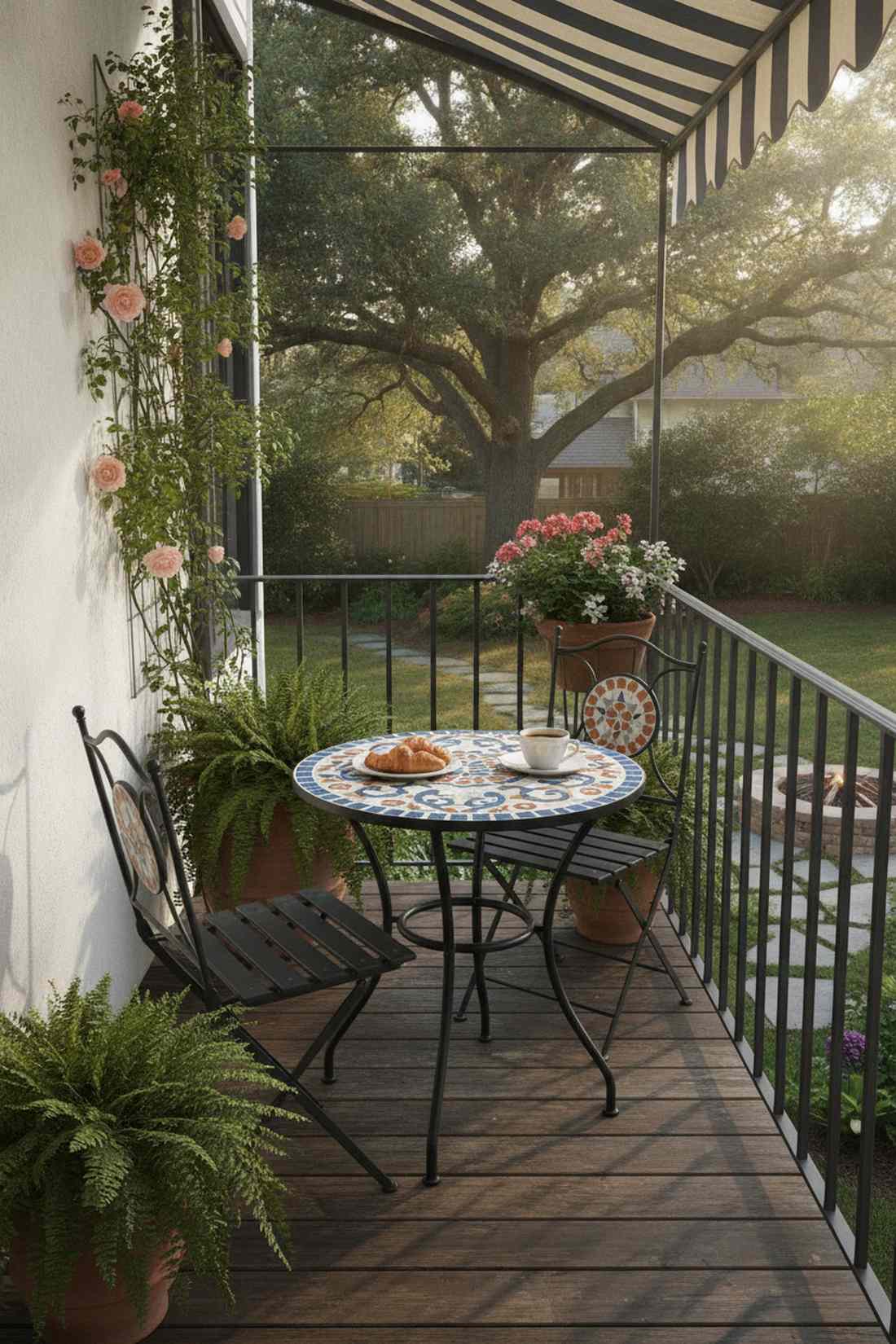 bistro table with folding chairs