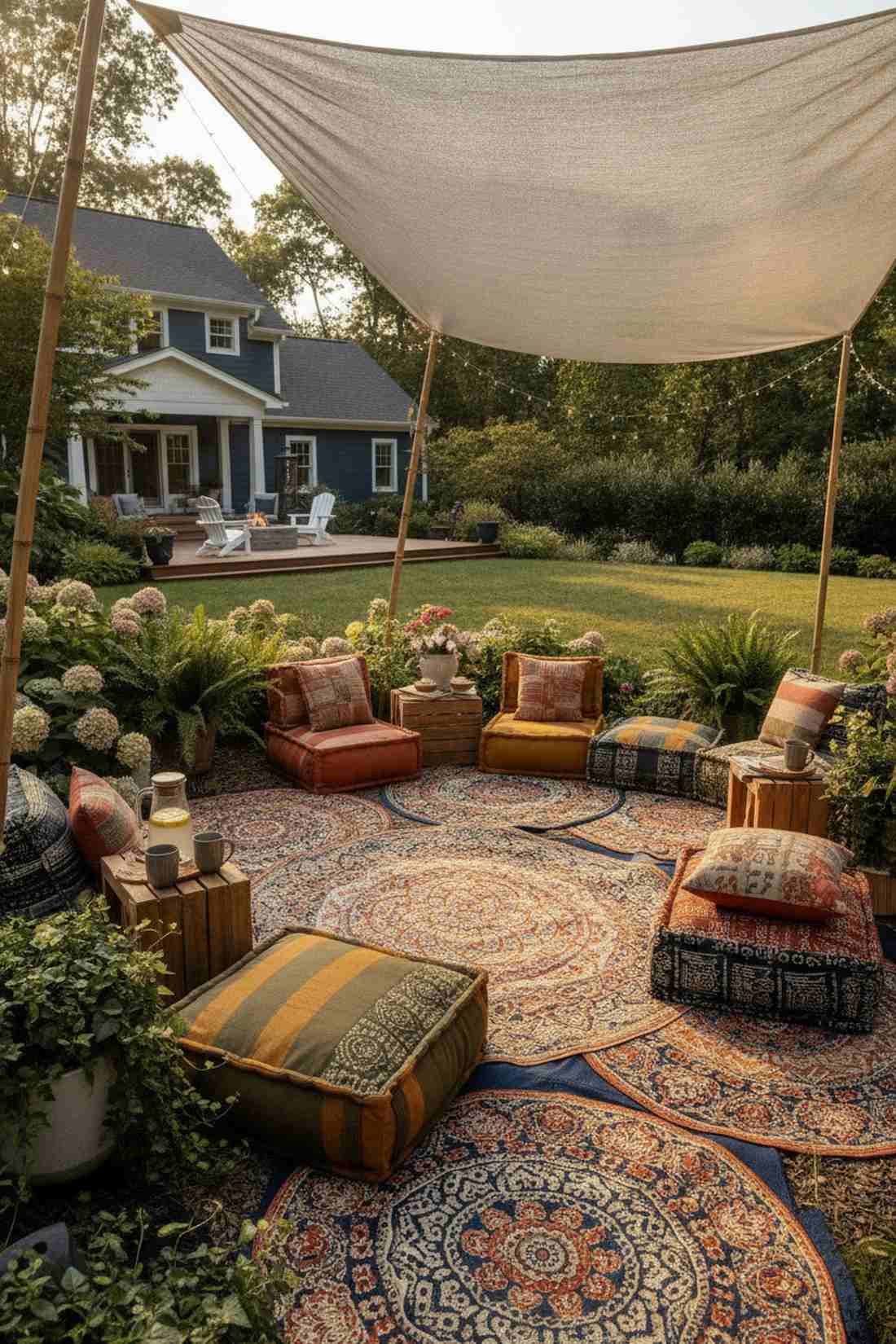 boho garden picnic lounge