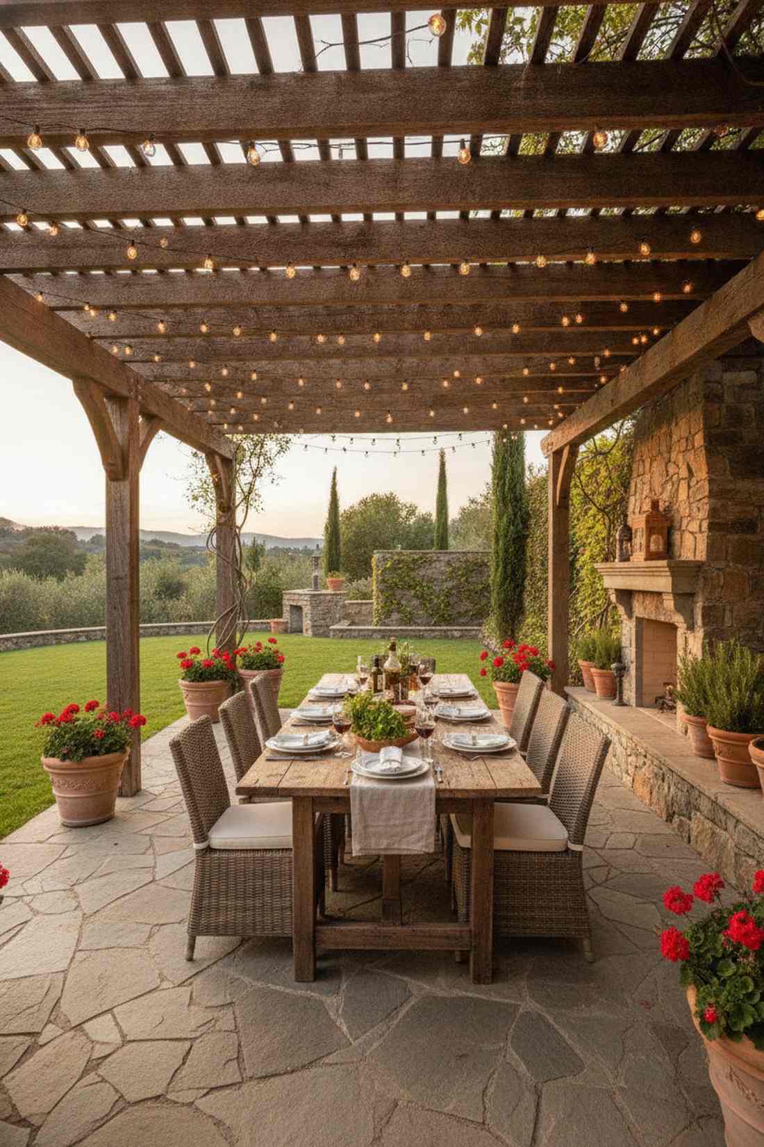classic zigzag pergola pattern