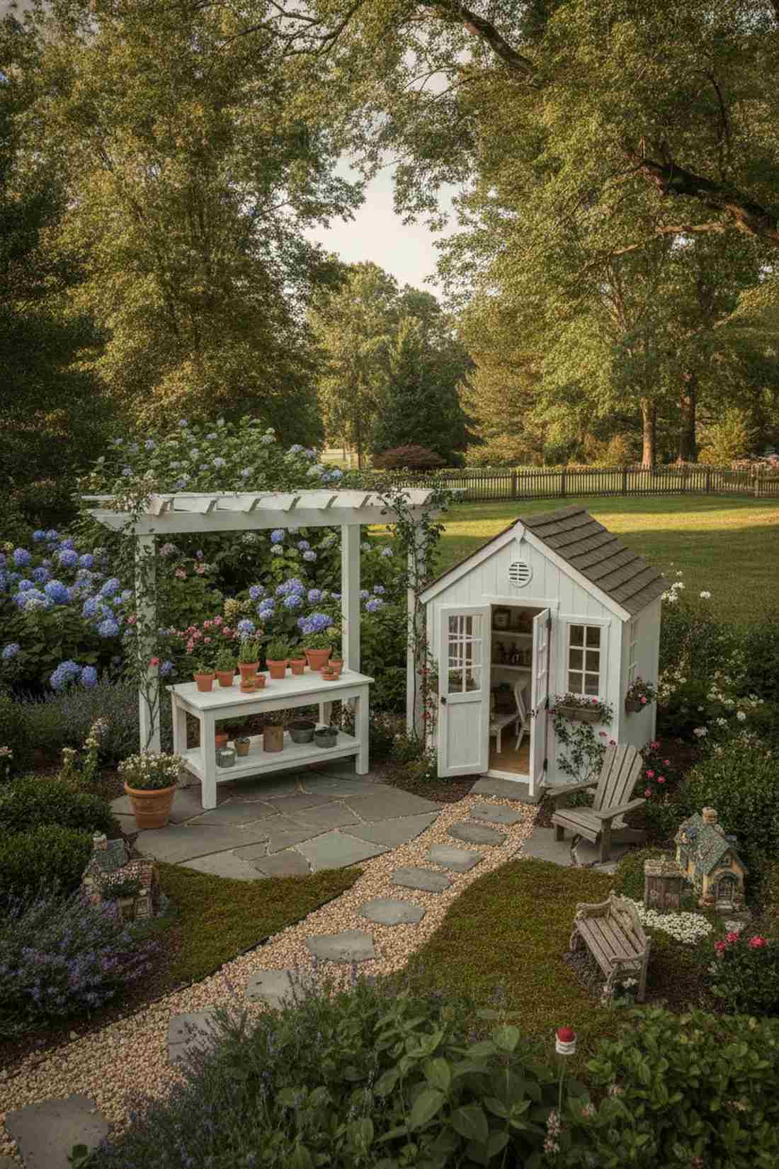 english garden potting shed