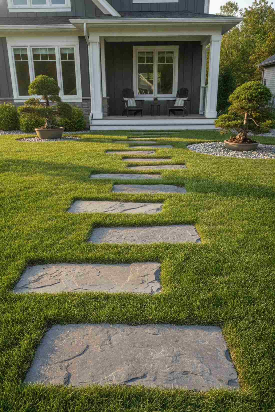 floating flagstone pathway