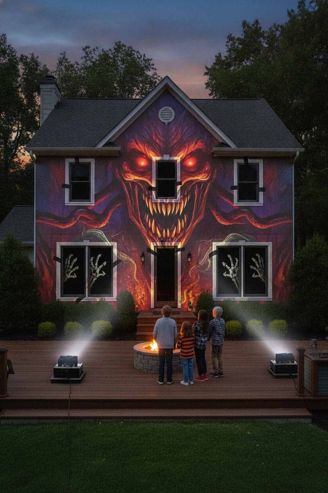 full house facade mapping