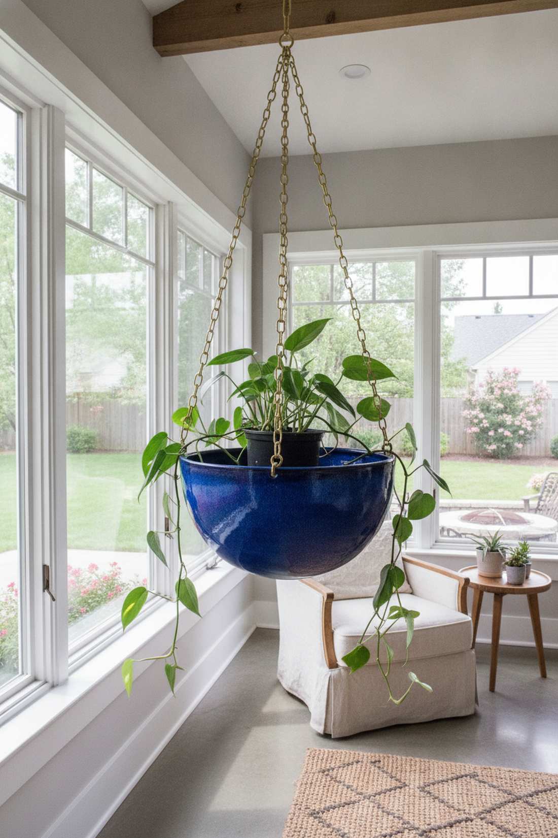 glazed ceramic bowl planter