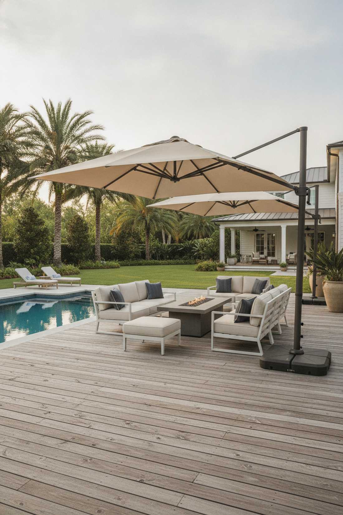 large cantilever with double canopy