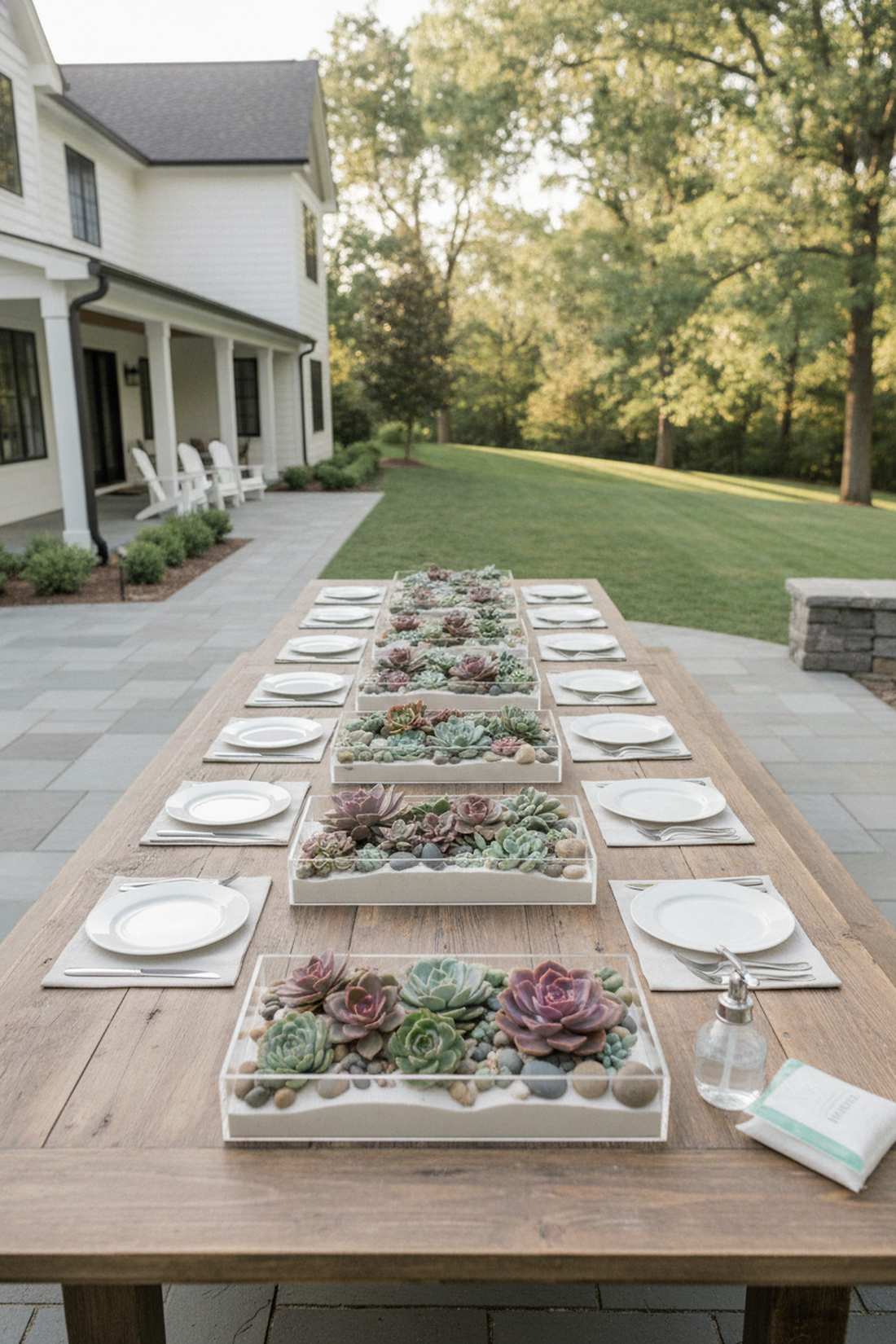 mixed succulent garden trays