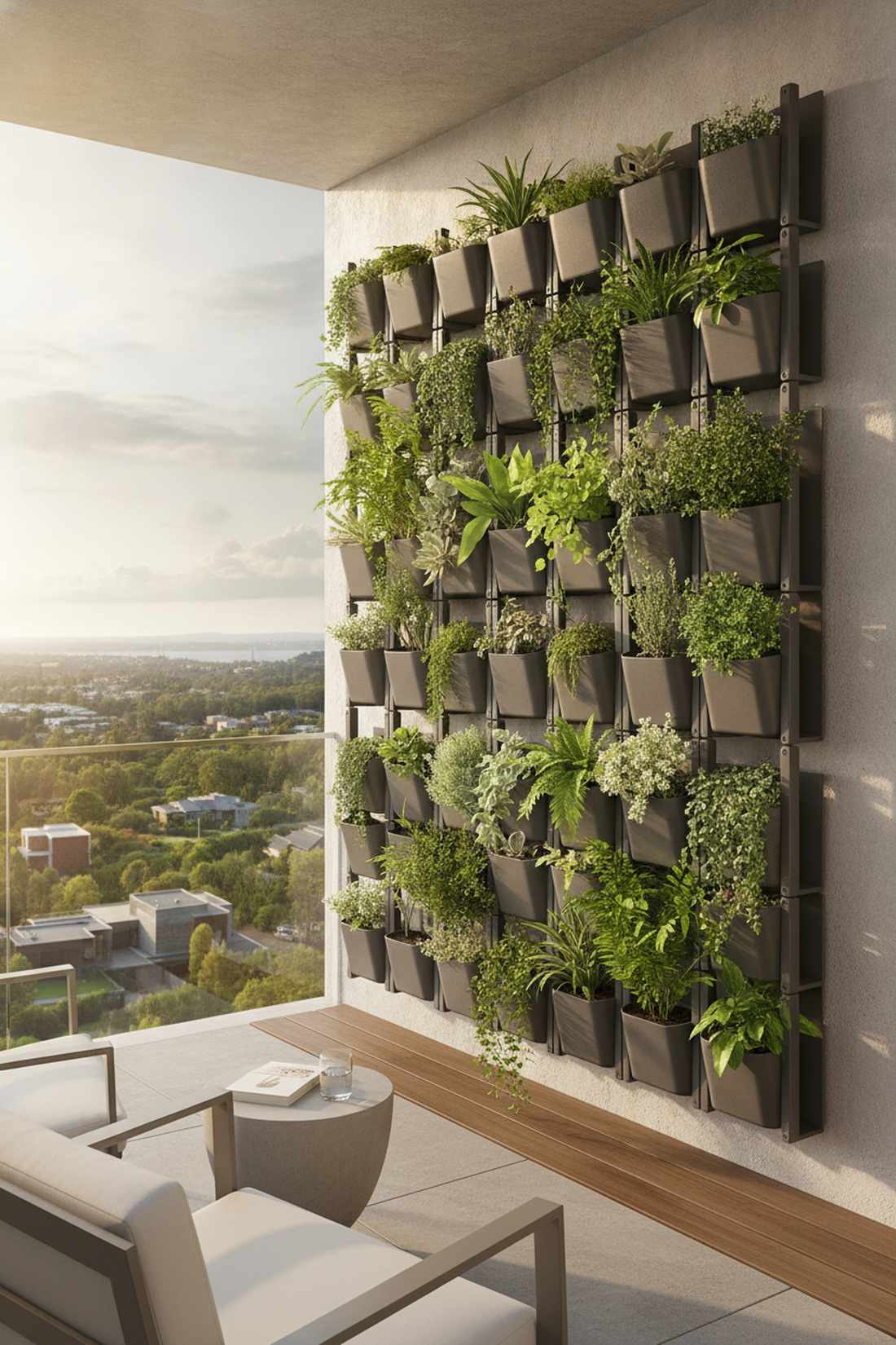 modular wall planter grid