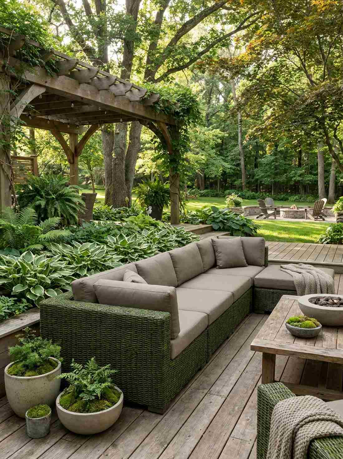 mossy wicker lounge set