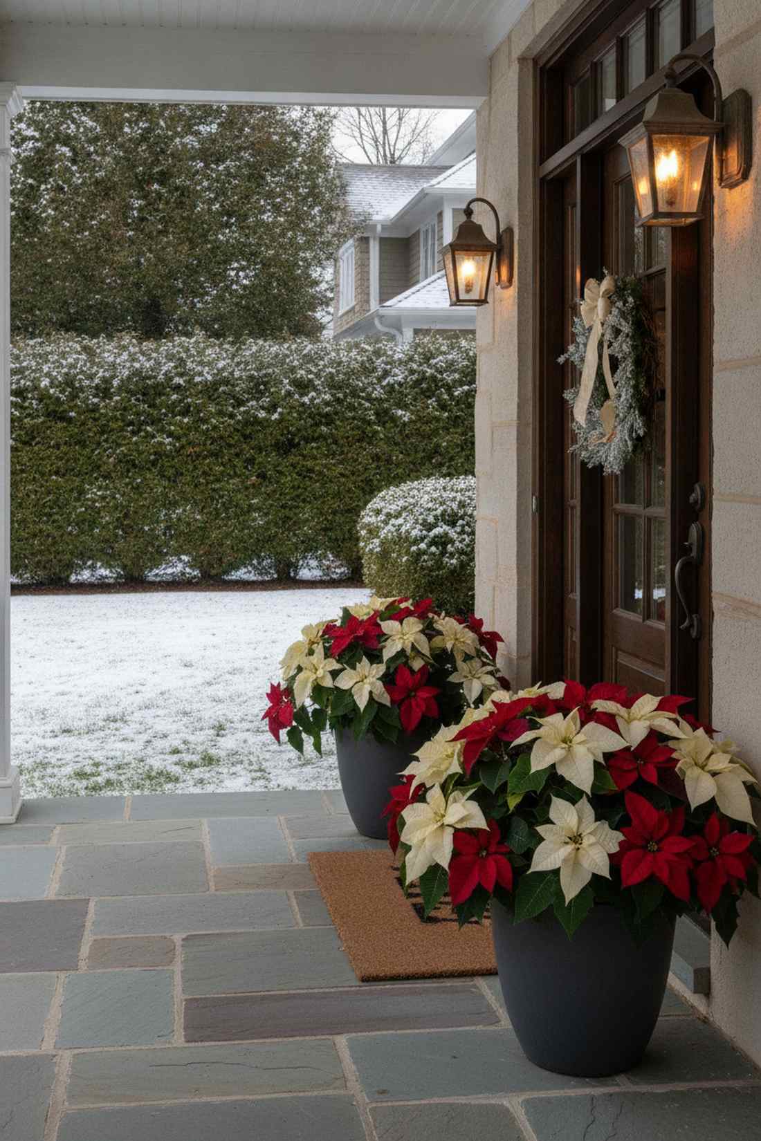 multi color poinsettia clusters