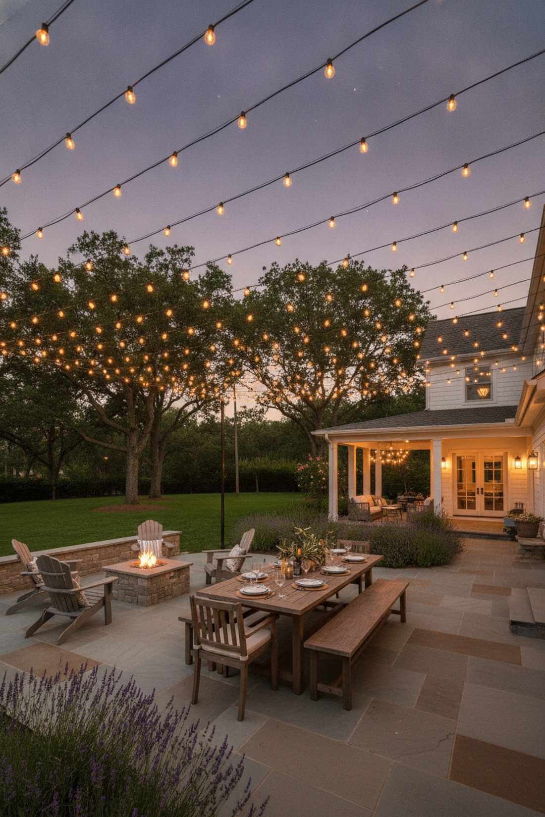 overhead string light canopy