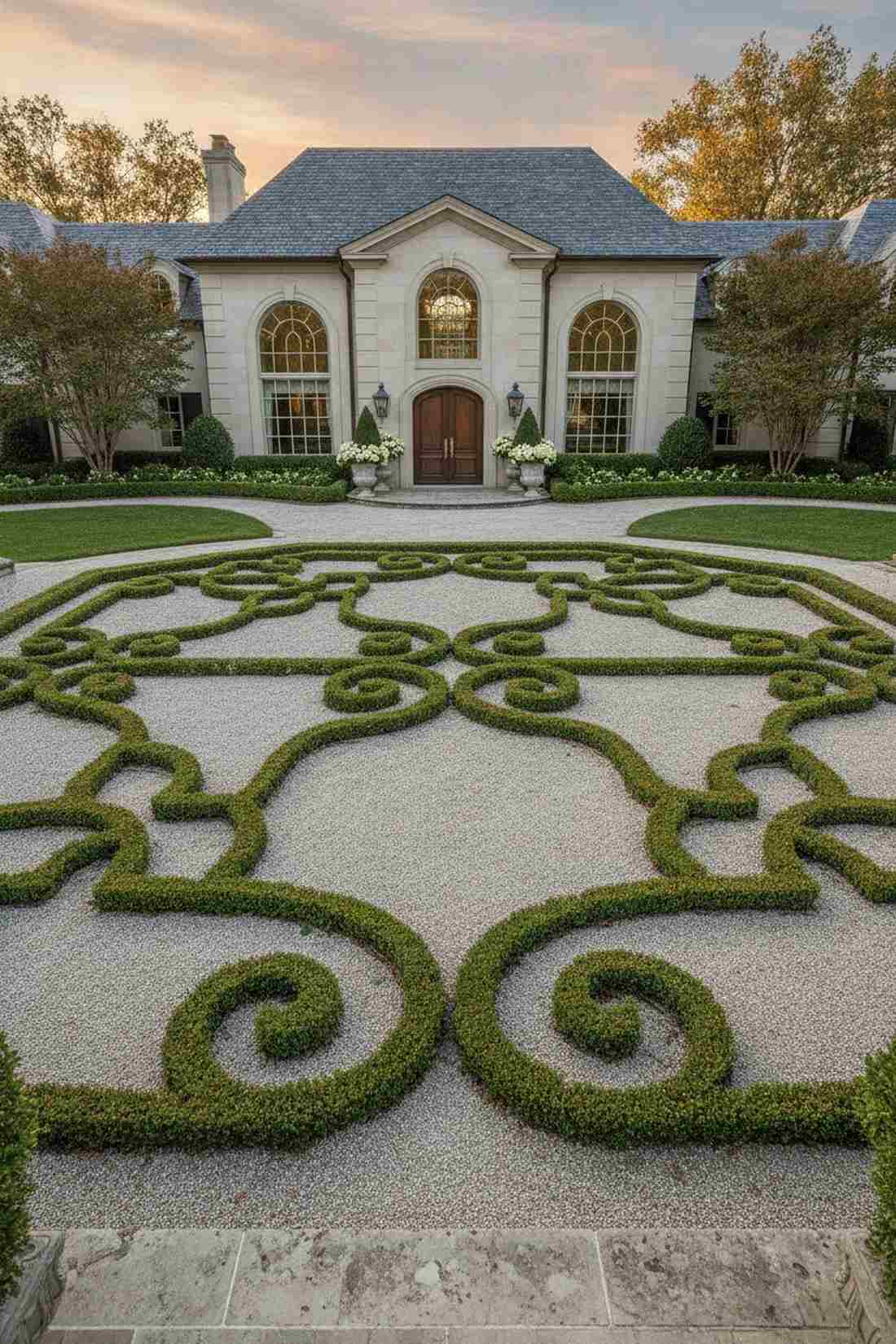 parterre de broderie with boxwood scrolls