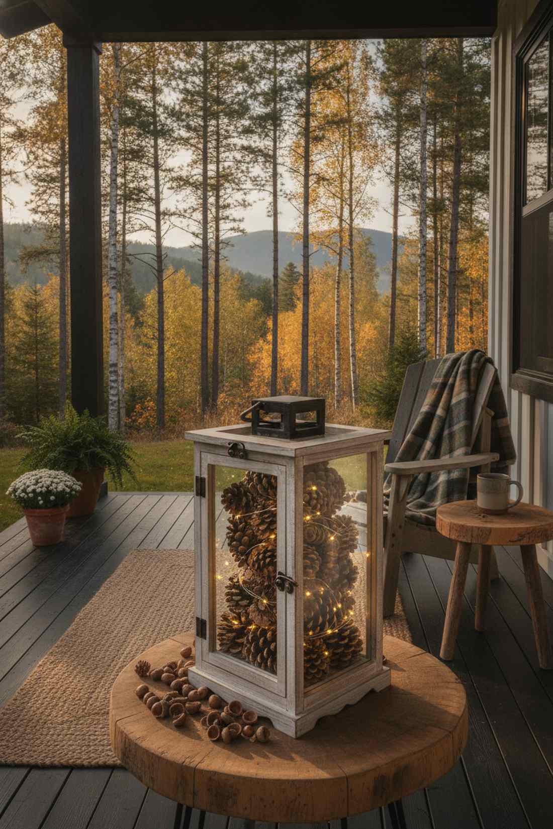 pinecones and acorn caps