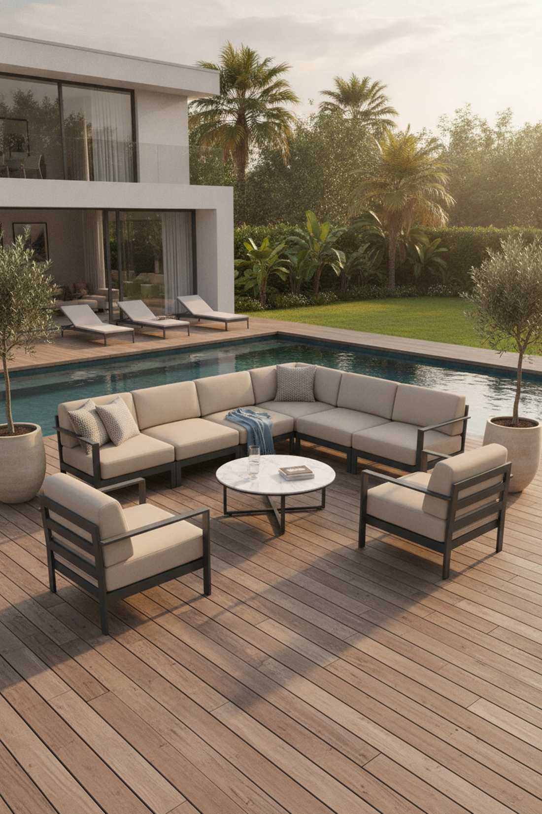powder coated aluminum frame sofa