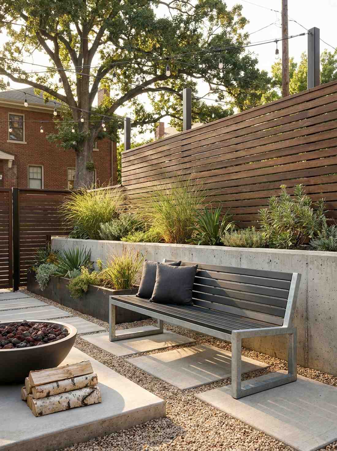 powder coated steel slat bench