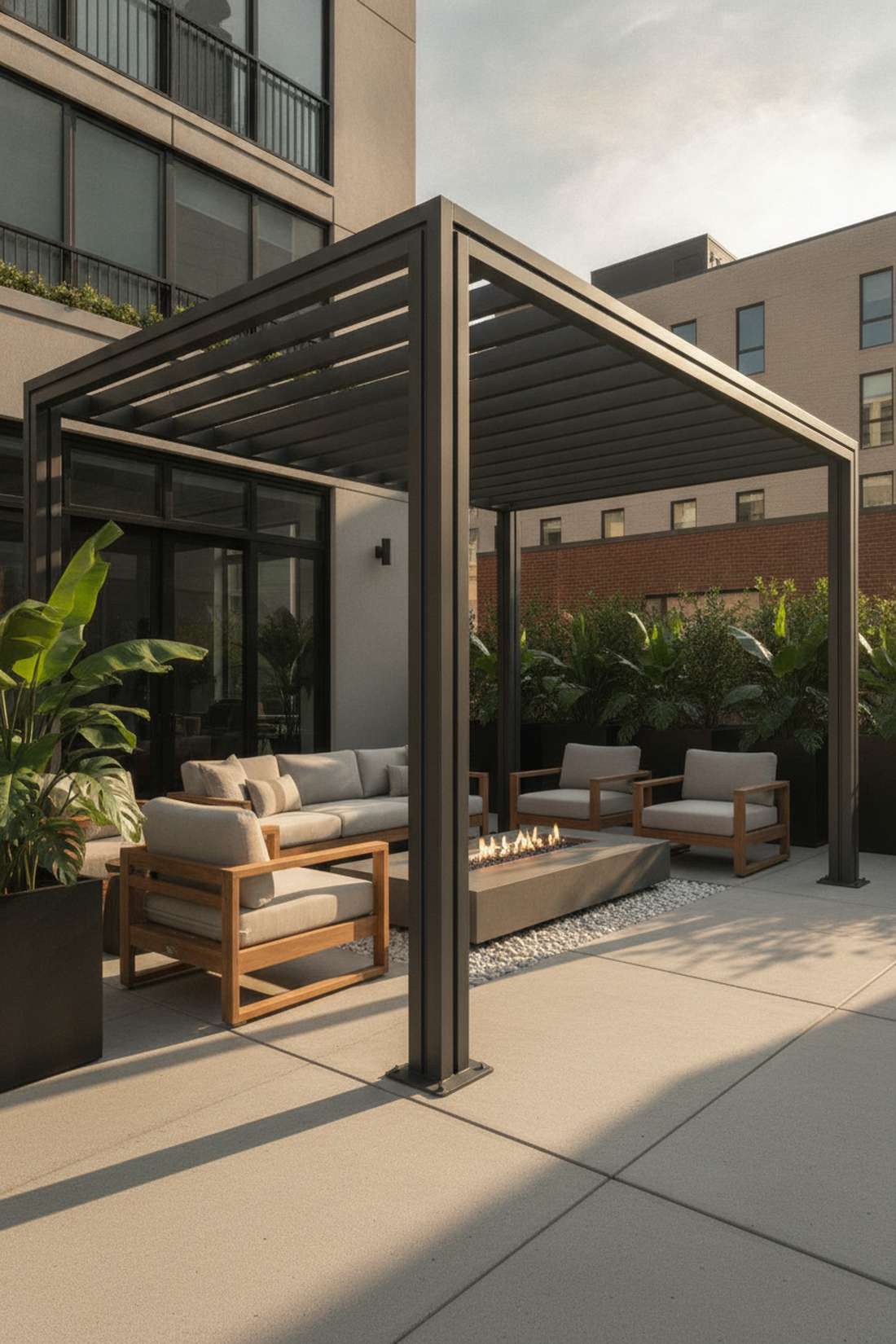 sleek aluminum frame with flat profile