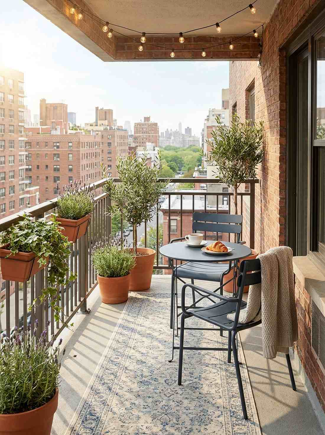 slim bistro set for morning coffee