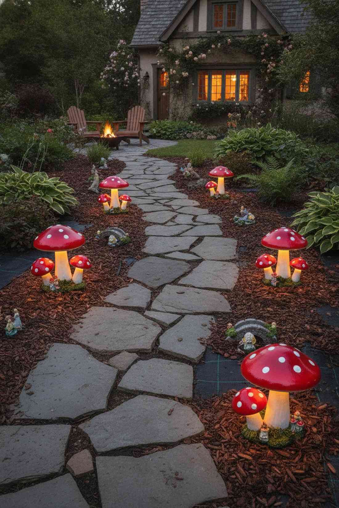 spotted amanita style mushrooms
