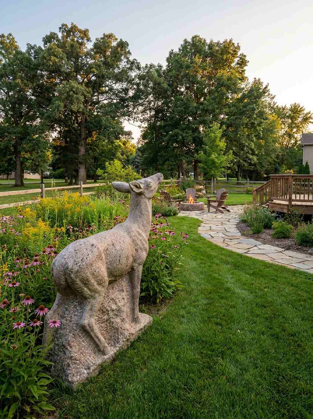 standing deer with raised head