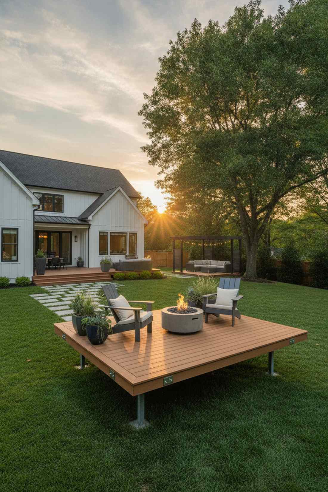 suspended deck platform seating
