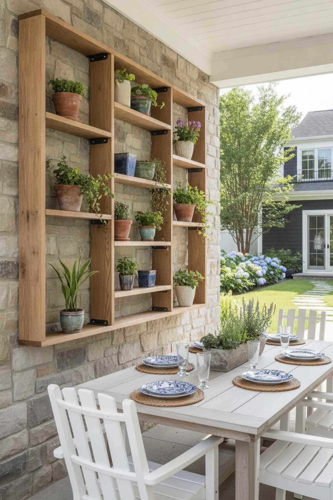 tiered shelf planter grid