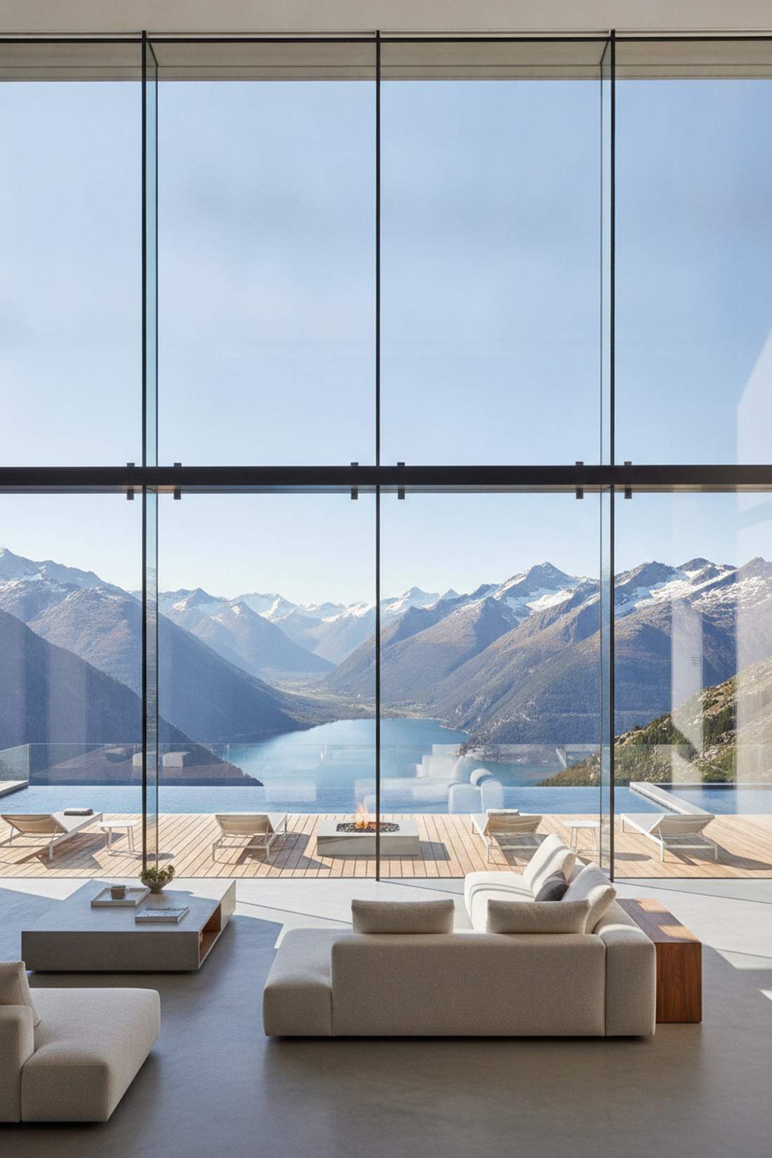 towering glass wall facades