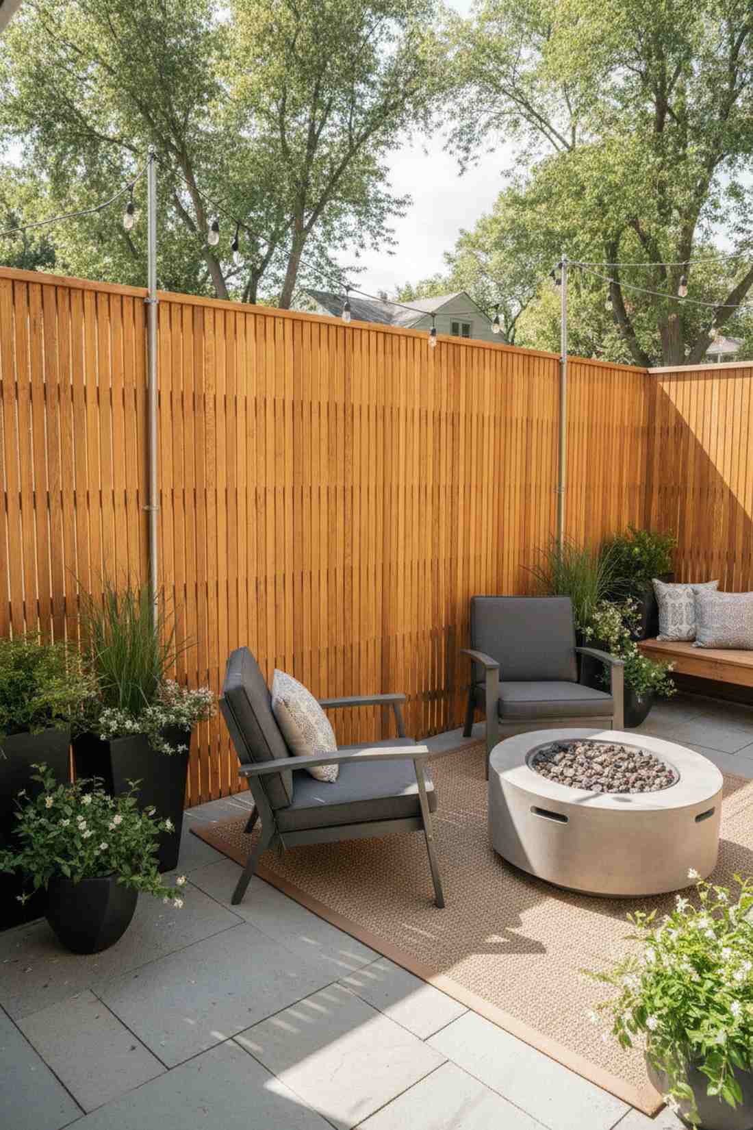 vertical narrow slat fence