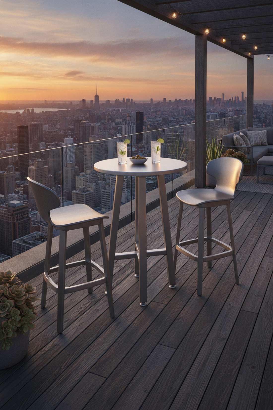 aluminum bar height bistro set