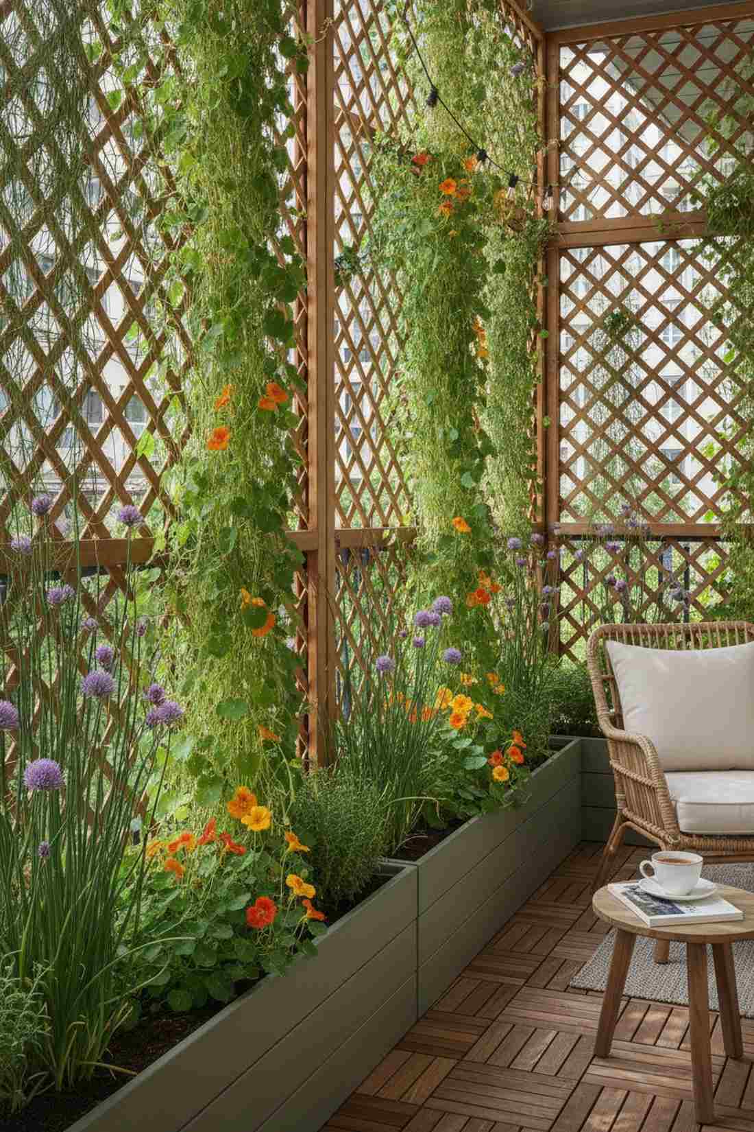 balcony herb privacy screen