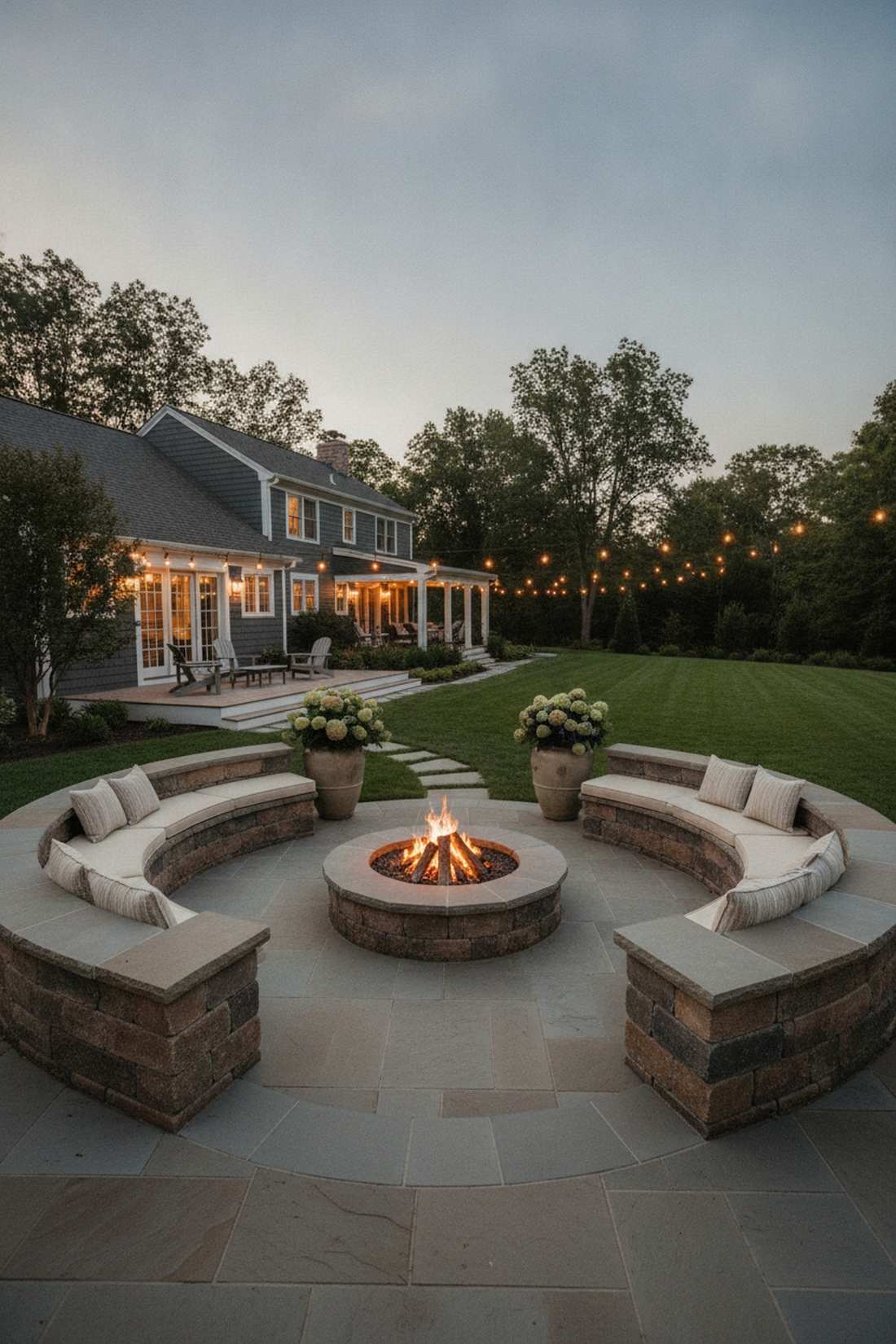 built in stone seating