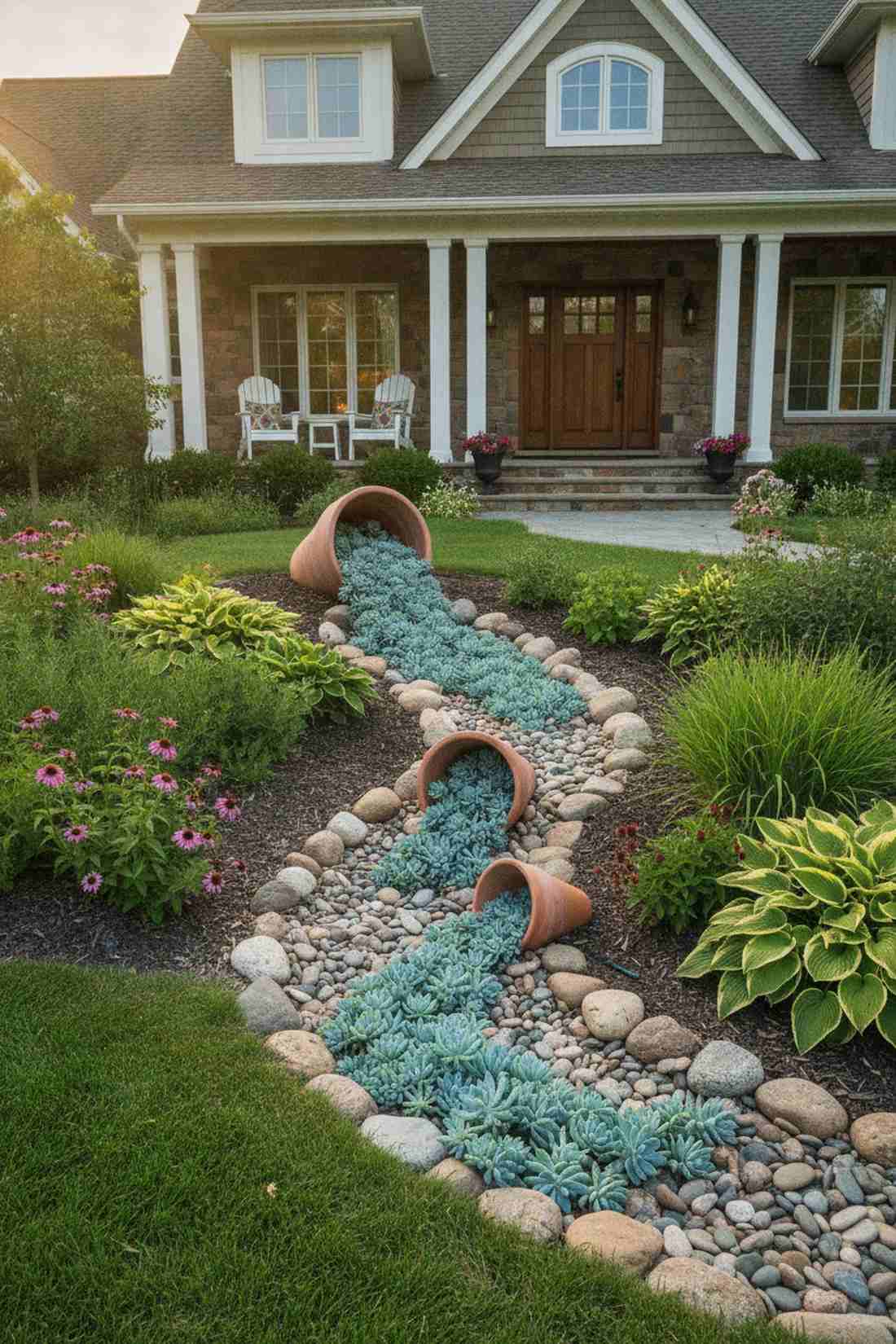 cascading pot water feature illusion