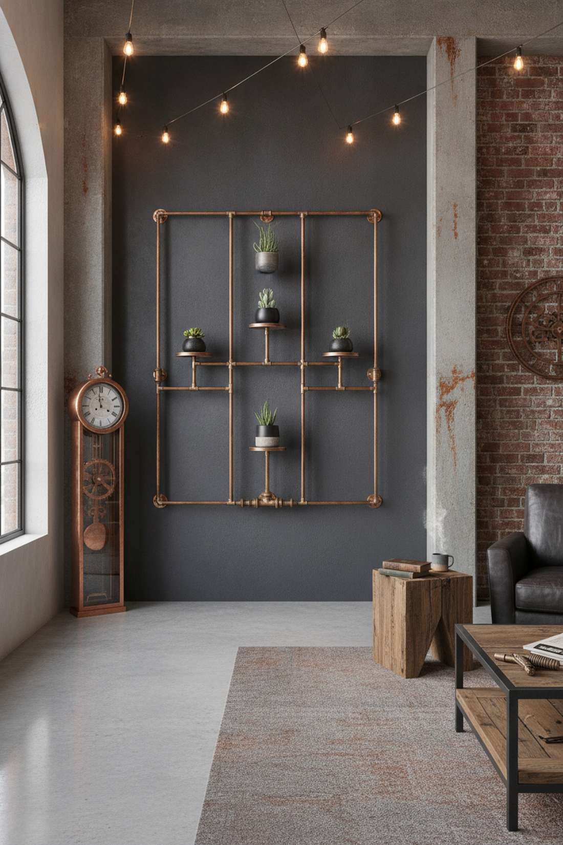 copper pipe wall rack