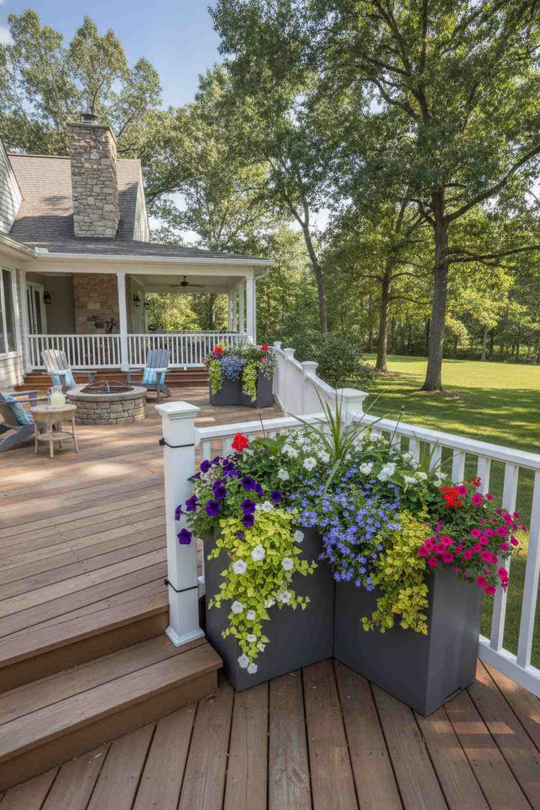 corner rail planters
