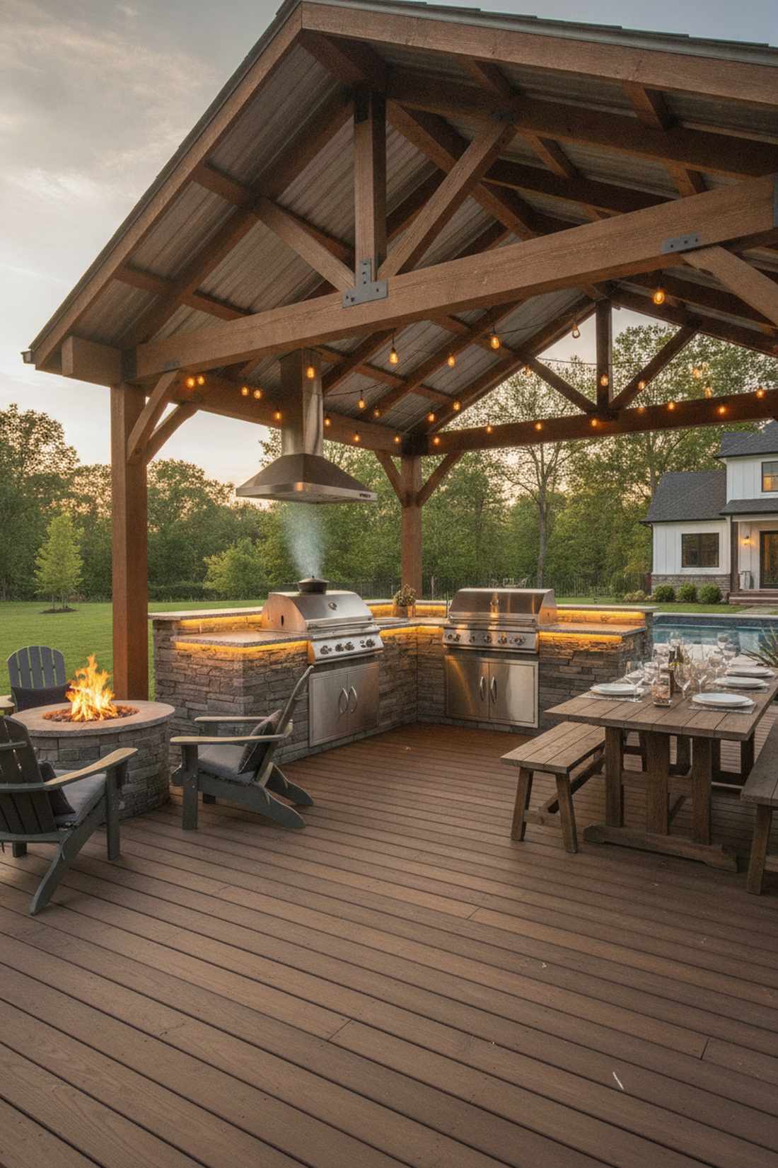 covered outdoor kitchen pavilions