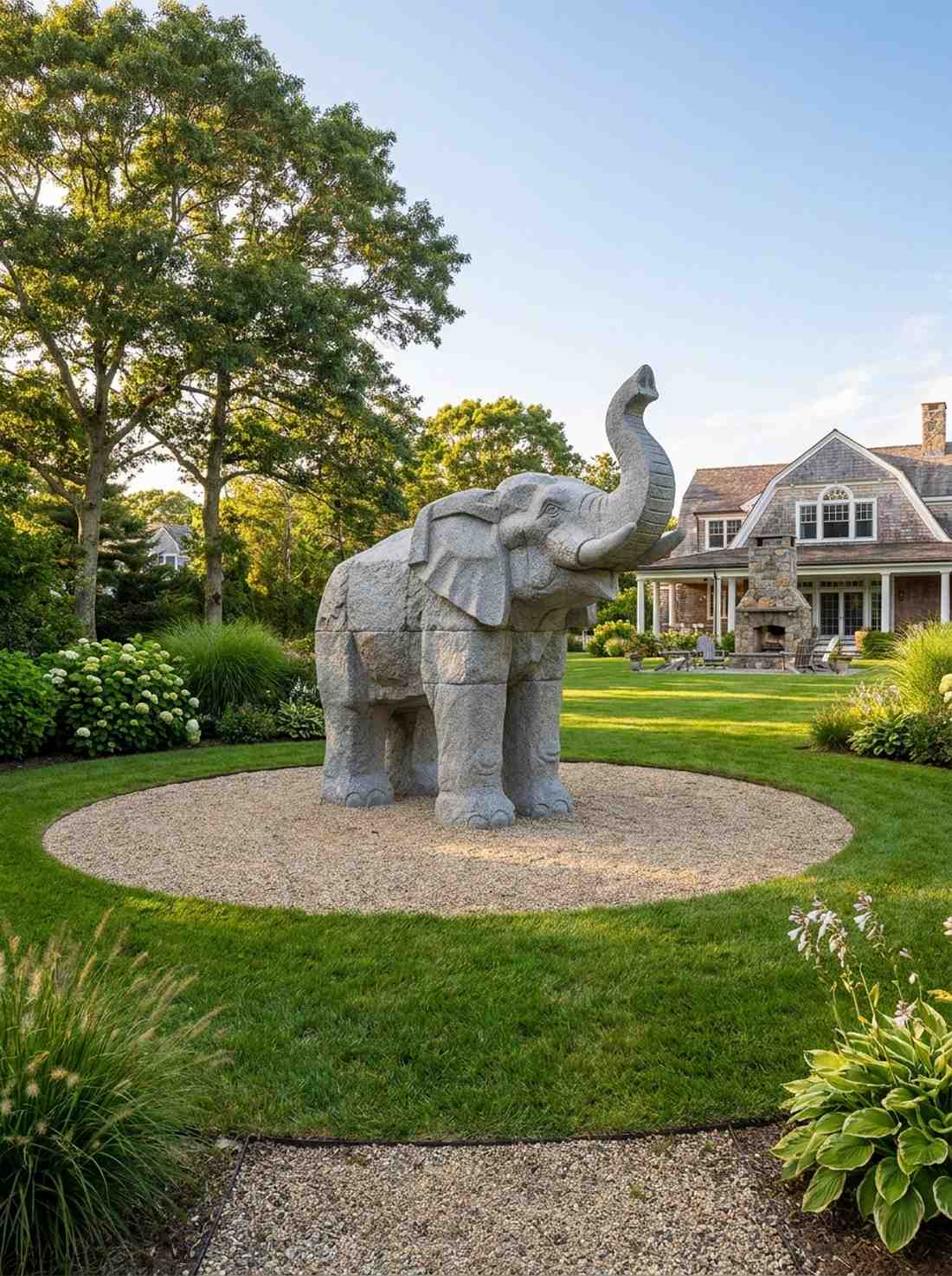 elephant with raised trunk
