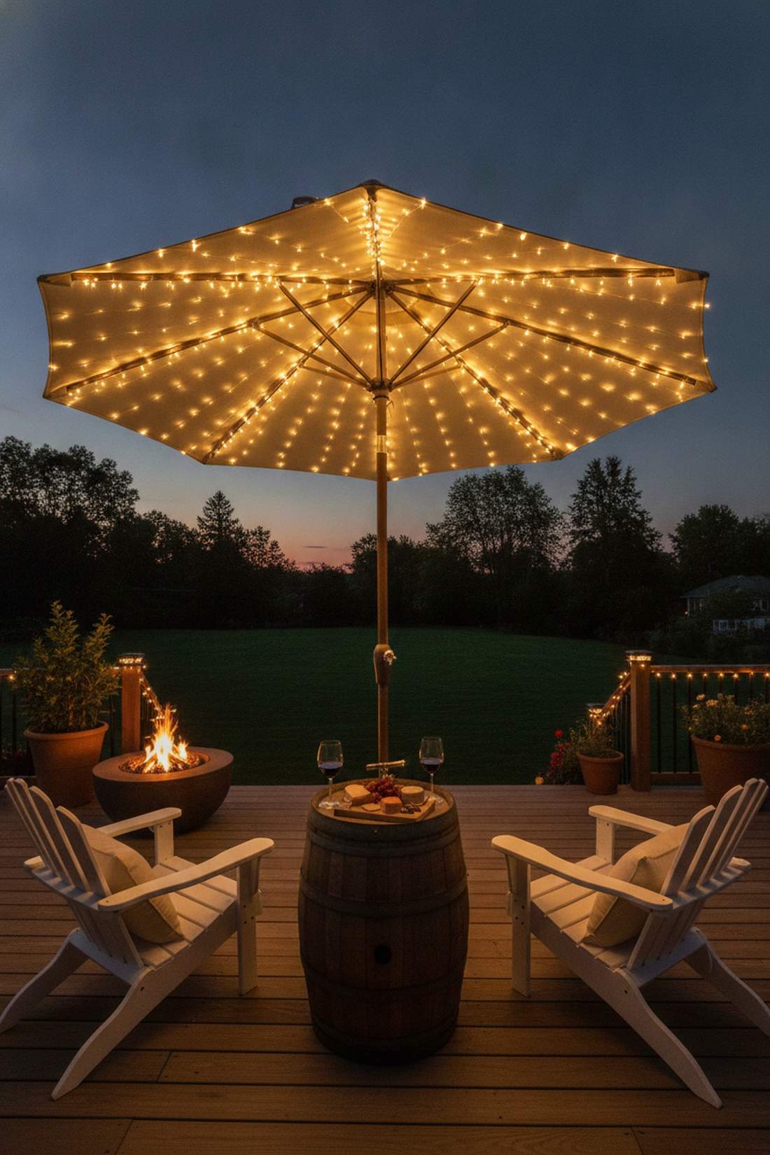 fairy light umbrella wrap