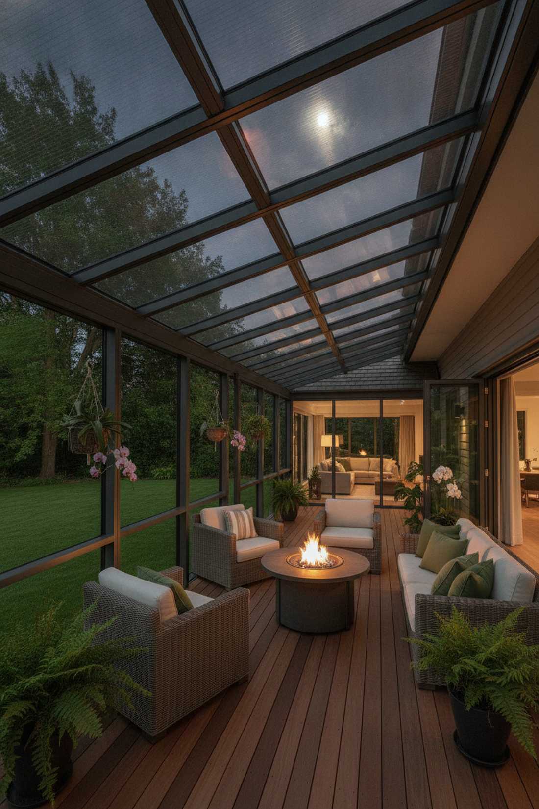 glass roof conservatory deck