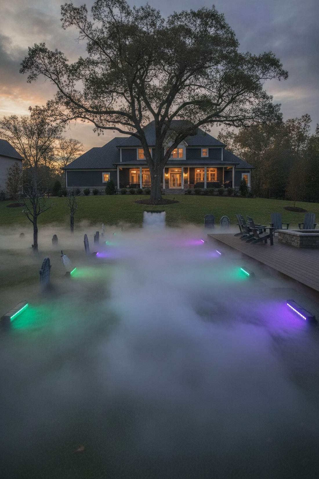 ground level fog with color wash