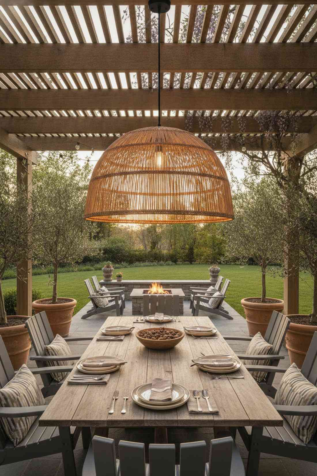 hanging pendant above dining table