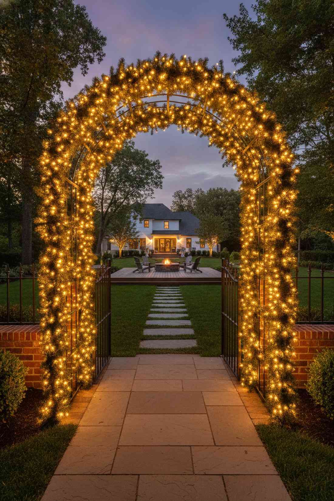 illuminated archway entrance