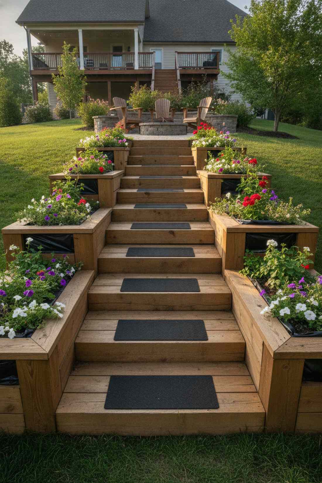 integrated stairway planters