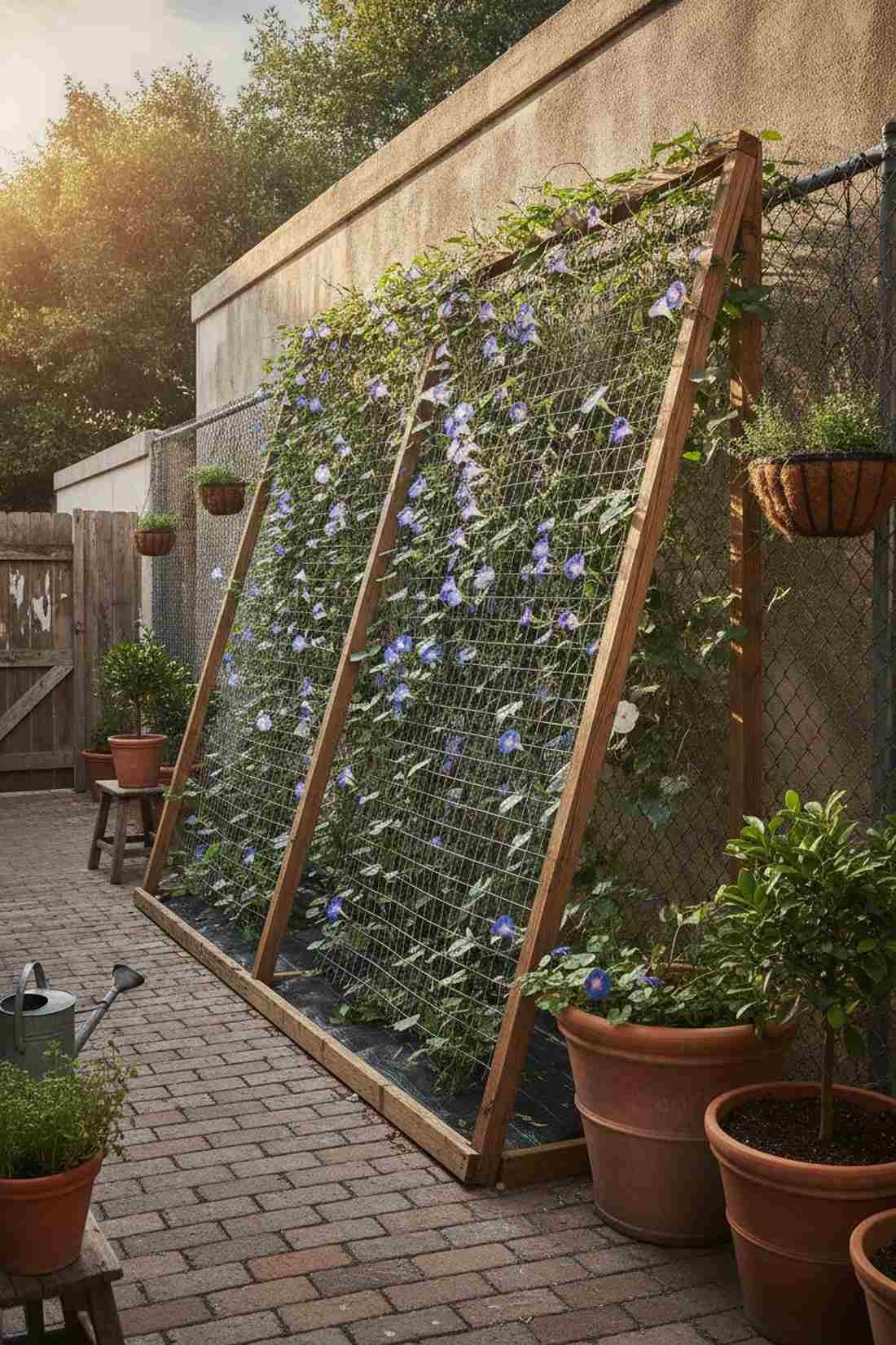 lean to fence trellis