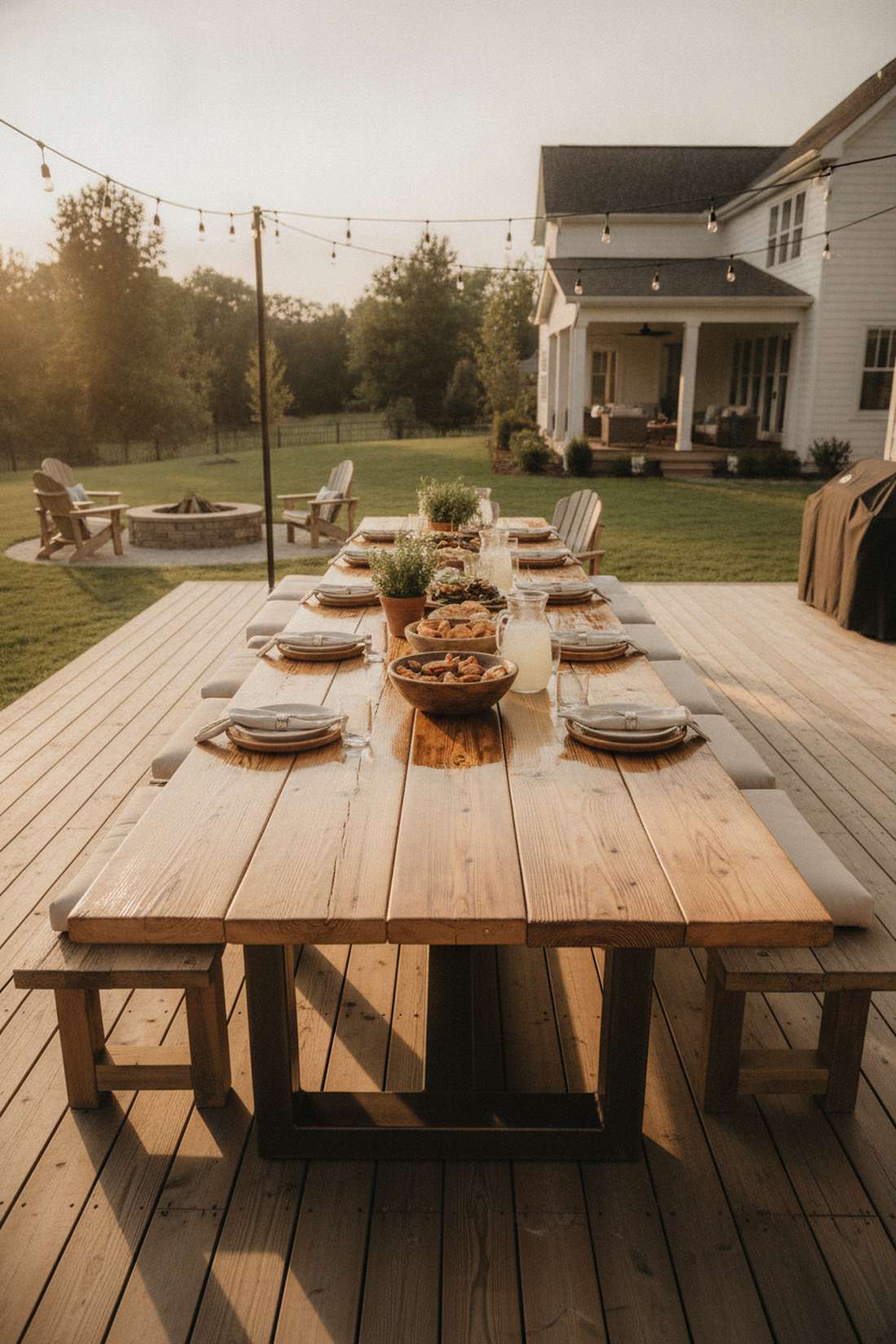 long farmhouse style dining table